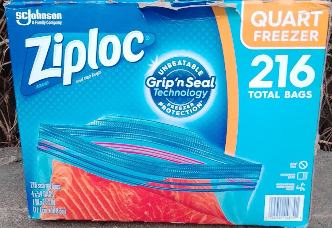 Ziploc double zipper quart 2025 freezer bags 216 count