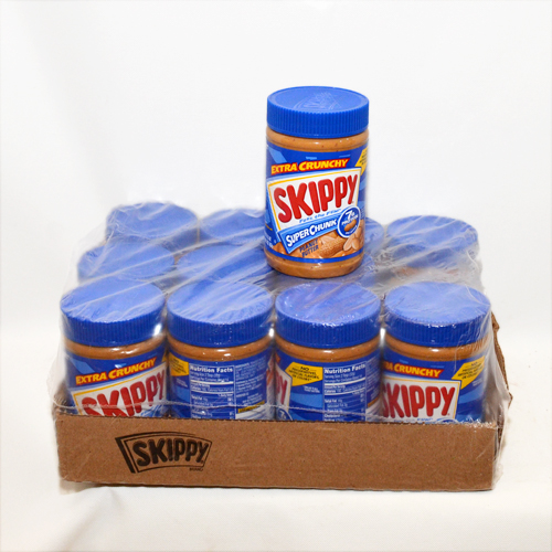 Skippy Extra Crunchy Peanut Butter Super Chunk 48 Ounce Jars - pack of 12