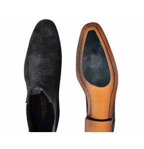 Mens Chelsea suede ankle shoe-black