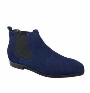 Mens Chelsea suede ankle shoe-blue