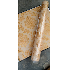 3D wallpaper Gold/cream flower design