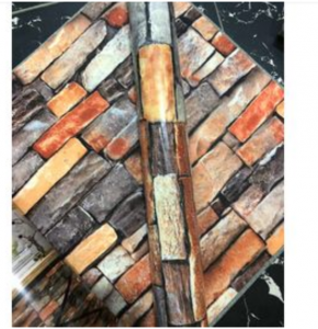 3D multi coloured brick wallpaper