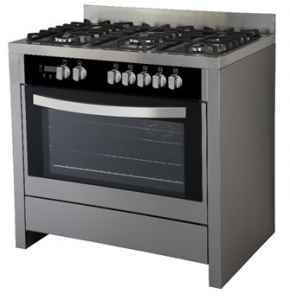 SCANFROST SFC 9502 SS 90X60CM 5 GAS BURNERS (1WOK+4MORMAL) FULLY STAINLESS STEEL FLASH BOARD LAMP AND GAS OVEN SILVER FINISH