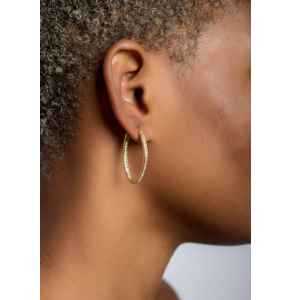 Gold Hoops Earrings.