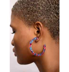 Marble Acrylic Hoops Earrings.