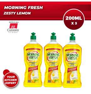 MORNING FRESH DISHWASHING LIQUID (ZESTY LEMON) - 200ml x3