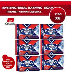 PREMIER COOL ANTIBACTERIAL SOAP (ODOUR DEFENCE)- 110GX6
