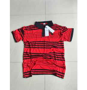 Panda Men Short sleeve Shirt - Red and Black Stripes sized M, L, XL, XXL
