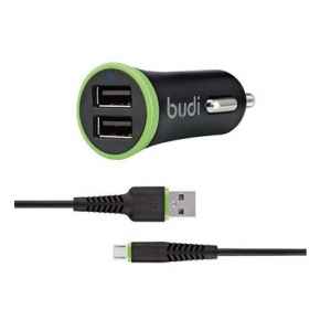 Budi Car Charger 2 USB Port Plus Micro USB Cable - M8J061M - DWAC00164