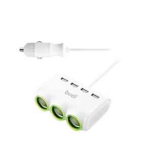 Budi Car Charger 4 USB Port With LED Ring Indicator - M8J650 - DWAC00138