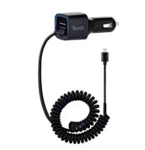 Budi Car Charger 1 USB Port Coiled Cable - M8J066L - DWAC00060