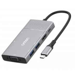 Onten Multifunction Type-C Adapter OT-95113 Type-C + VGA + USB 3.0 + HDMI + SD/TF Card Reader - DWAC00759