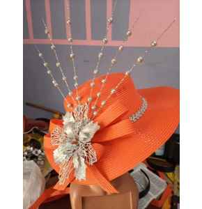 Orange hat Facinator