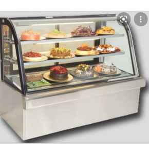 Standing glass and cake display