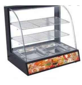 2 Plate Sneaks/food warmer Display Cabinet. Black