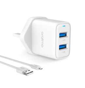 Oraimo Firefly-2 5.0V/2.1A Dual USB Fast UK Wall Charger - OCW-U63D