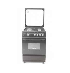 Scanfrost Gas Cooker  APSCCKFG44 - CK6302B - 60x60cm Gas Oven, 3 Gas  + 1 Hotplate, Glass Top Lid with Black Border, Push Button Ignition for Cooktop,  Oven Lamp, Turnspit Double Glass Oven Door, 1 Ov