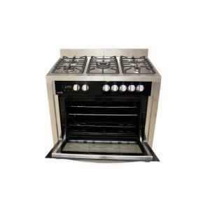 SCANFROST  90X60 CMS, 5 Gas Burners, Gas Grill & Oven, Auto Ignition, Oven Lamp, Rotisserie, 1 Baking Tray & Oil Drip Tray-  APSCCKFG46 - SFC9500SS