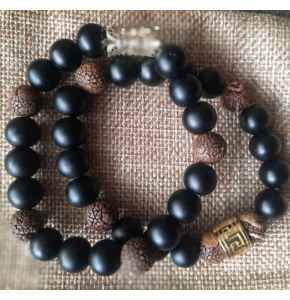 Knight--matte black and Rocky brown 2 in 1 bead