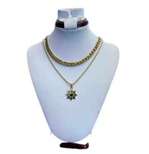2 IN 1 Gold Female  chain with pendant