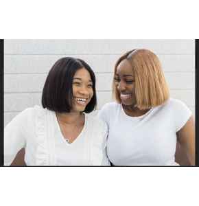 Double drawn bob wig 6x2 Kim k closure in black and blonde