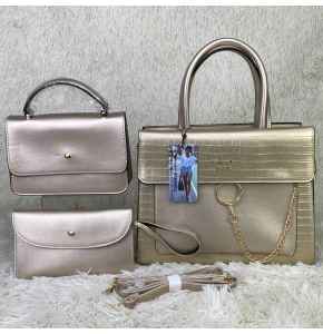 Nuosha Paris 3 in 1  Fashionable hand bag for Ladies with Oval Chain.