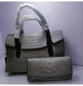2 in 1 Women Office Handbag - Grey
