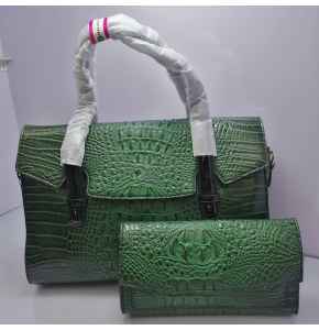 2 in 1 Women Office Handbag - Green