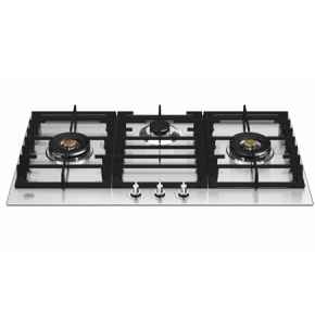 Scanfrost  - 90cm Hob, Wok Triple Burner, Cast Iron Grid, Auto Ignition from Knobs - APSCBHFG01 - SFC9501B