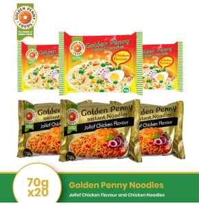 Golden Penny Noodles- Jollof Chicken Flavour And Chicken Noodles 70gx20
