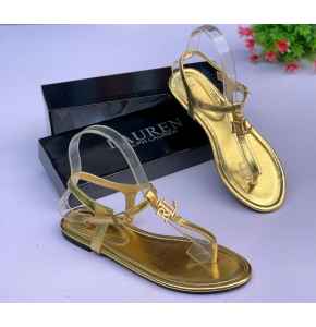 Ladies Gold Flat Sandals
