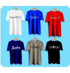 Weekdays 6 Polo Tshirt ROUNDneck -- White Black Blue Red Ash