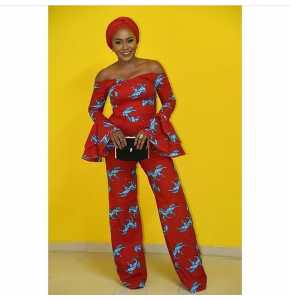 Red Ankara jumpsuit