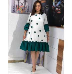 White  and green ankara Gown