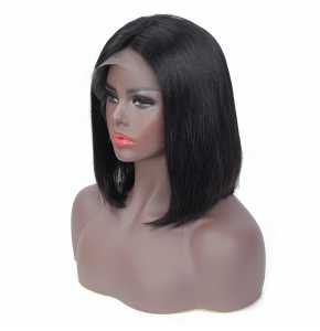 Virgin bob lace frontal human hair wig