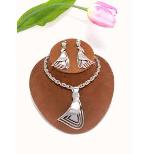 Viennoise silver designed necklace and earrings - 3273