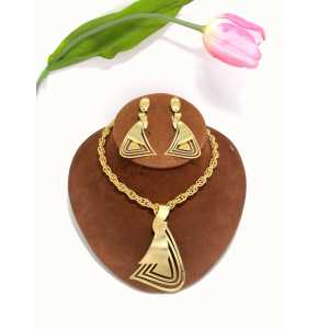 Viennoise gold designed necklace and earrings - 3274