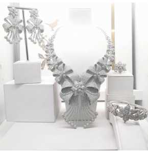 Zirconia Costume set Platinum made - 3336