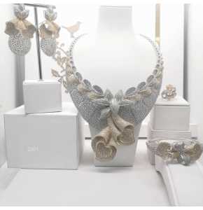 Zirconia Costume set Platinum made - 3343