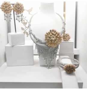 Zirconia Costume set Platinum made - 3345