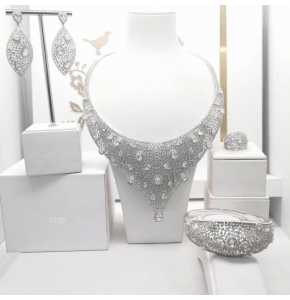 Zirconia Costume set Platinum made - 3364