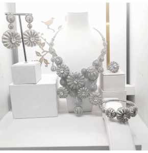 Zirconia Costume set Platinum made - 3366