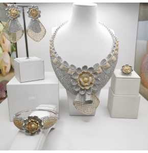 Zirconia Costume set Platinum made - 3369