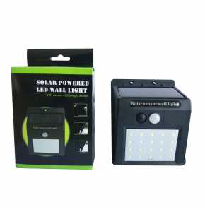Automatic Solar Powered Motion Sensor 20 LED Security Intelligent Wall Bright Lights (black