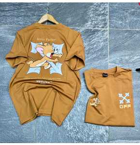 Brown designed short sleeve T.shirt. Regular and big tall sizes