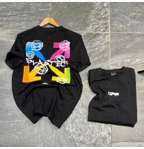 Black designed short sleeve T.shirt. Regular and big tall sizes