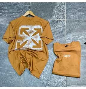 Brown designed short sleeve T.shirt. Regular and big tall sizes