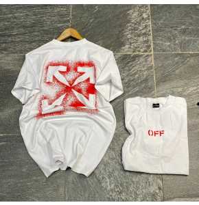 White designed short sleeve T.shirt. Regular and big tall sizes