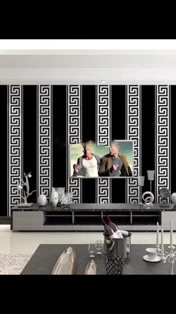 3D white and black designed wallpaper