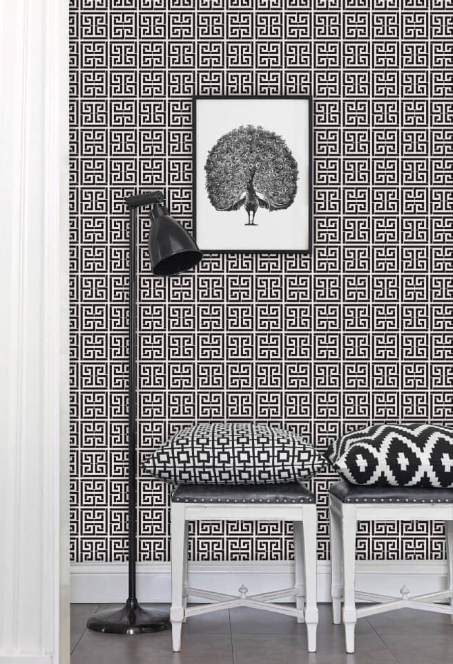 3D white and black designed wallpaper
